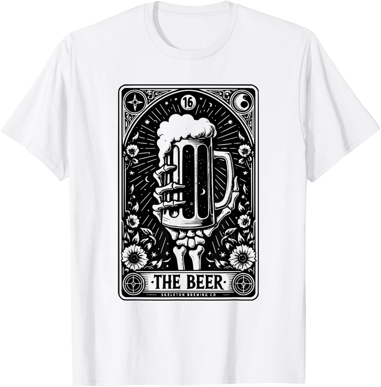 Tarot Card The Beer Beer Skeleton Beer Glass Tarot Cards T-Shirt - T-Shirt | White