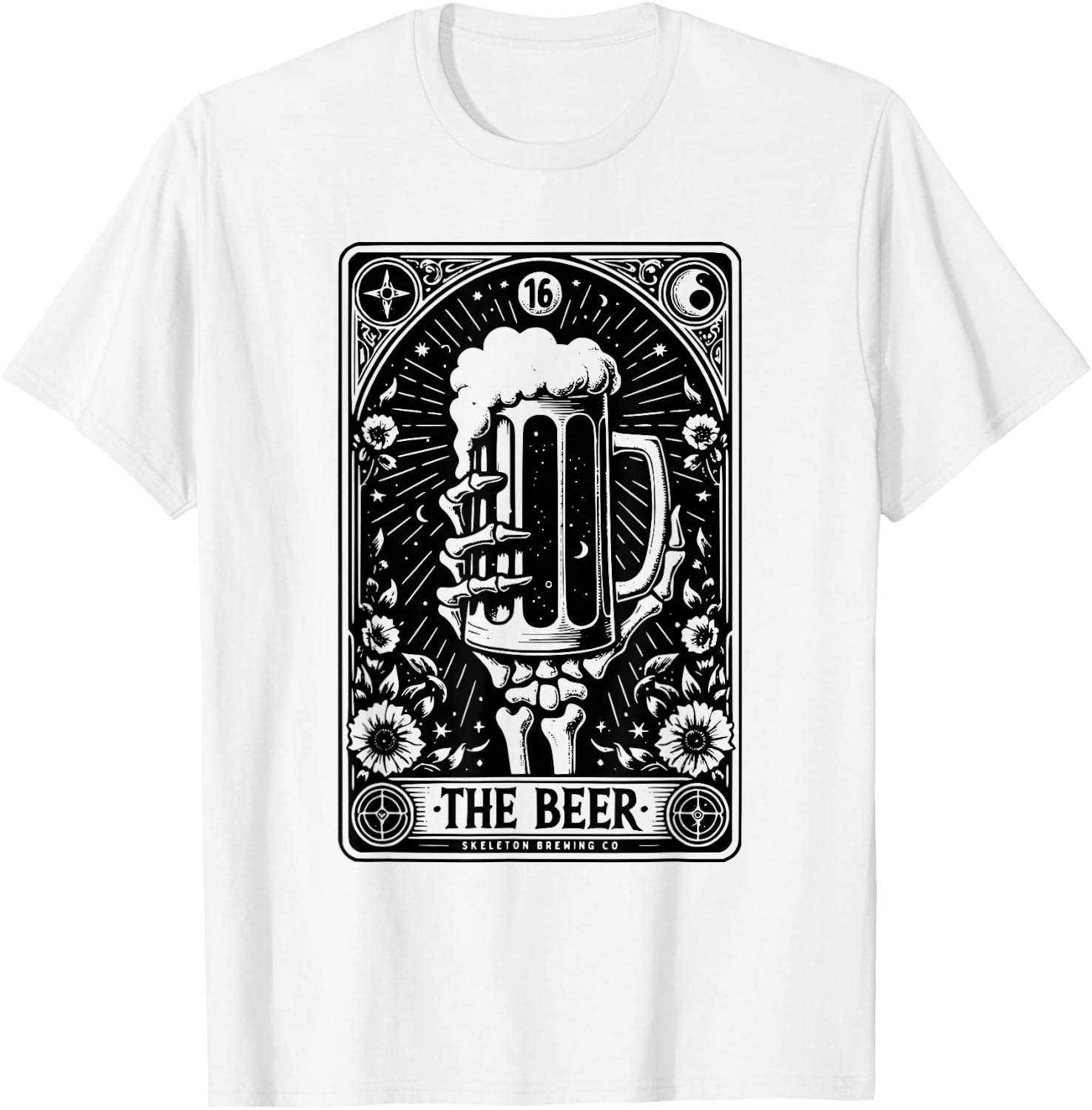 Tarot Card The Beer Beer Skeleton Beer Glass Tarot Cards T-Shirt - T-Shirt | White
