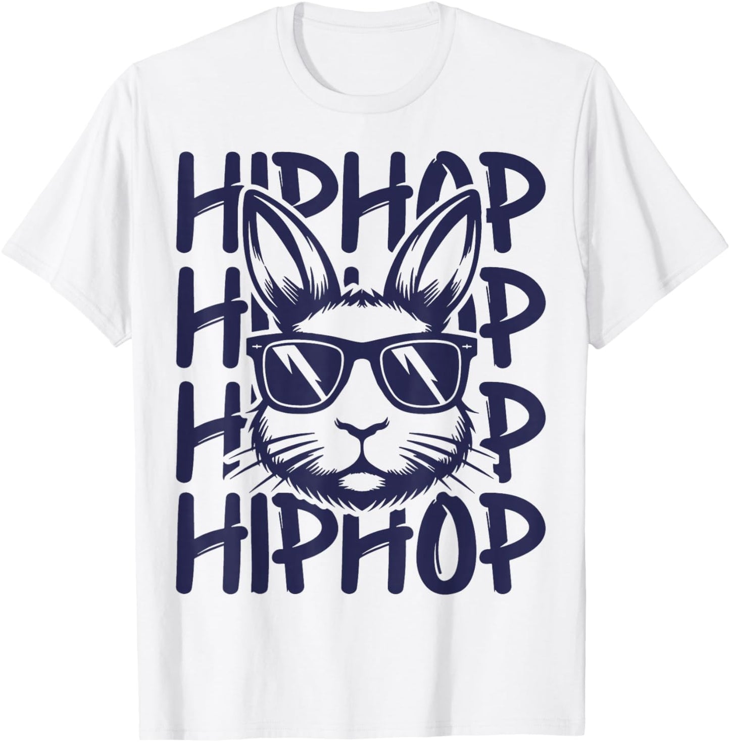 Hip Hop Bunny Sunglasses Easter For Kids Boys Men T-Shirt - T-Shirt | White