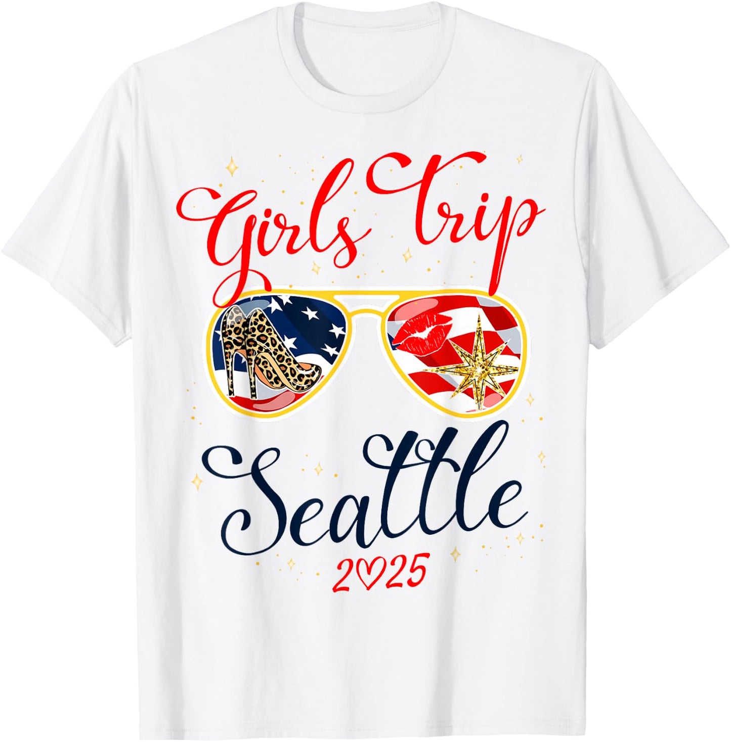 Girls Trip Seattle 2025 Shirts Weekend Birthday Squad T-Shirt - T-Shirt | White