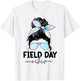 Field Day Vibes Messy Bun Girl School Field Day Fun Tie Dye T-Shirt - T-Shirt | White