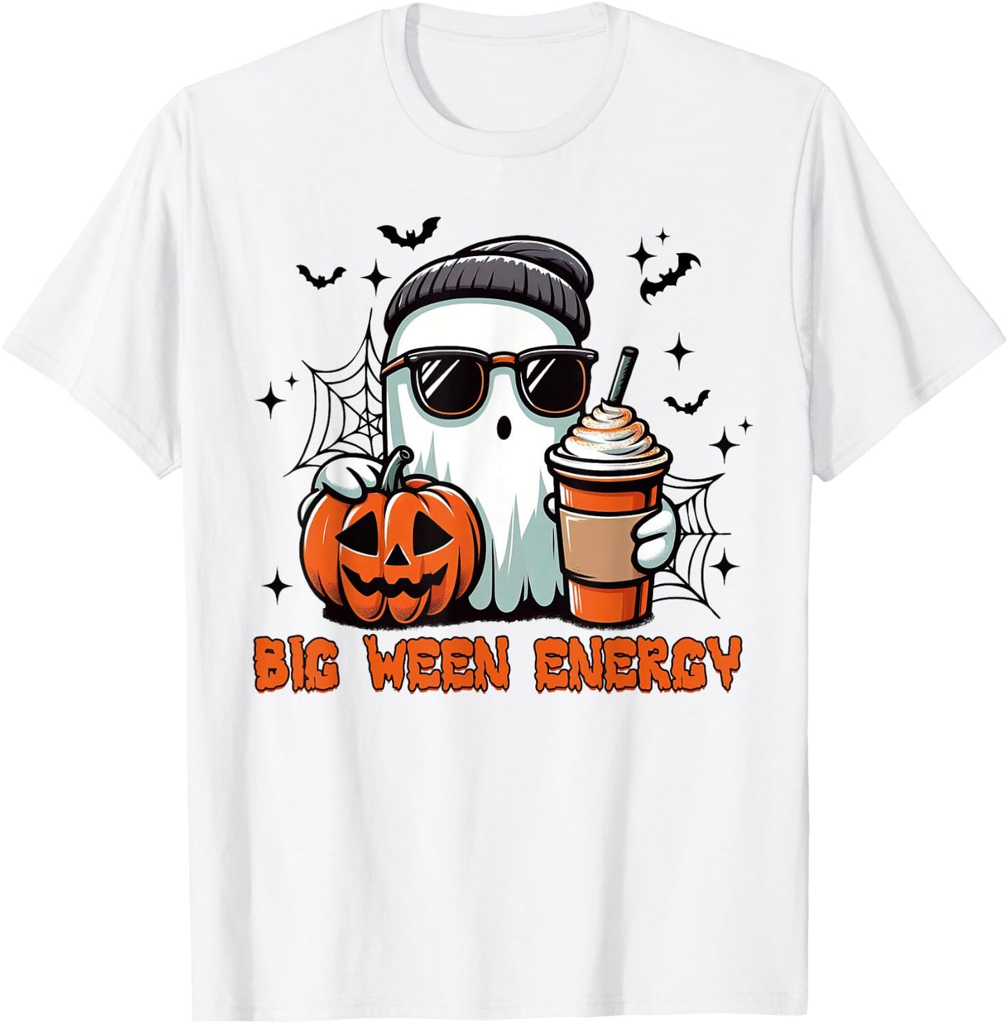 Big Ween Energy Ghost Sunglasses T-Shirt - T-Shirt | White