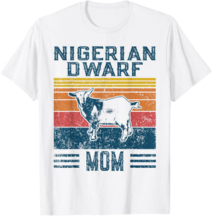 Best Goat Mom Women - Vintage Nigerian Dwarf T-Shirt - T-Shirt | White