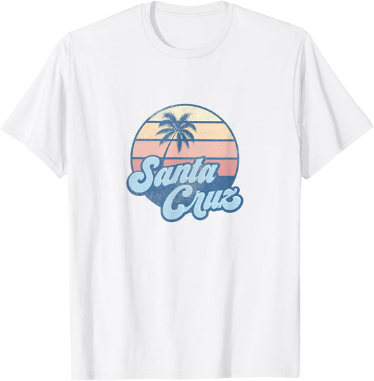Santa Cruz California CA T Shirt Vintage 70s Surfer T-Shirt - T-Shirt | White