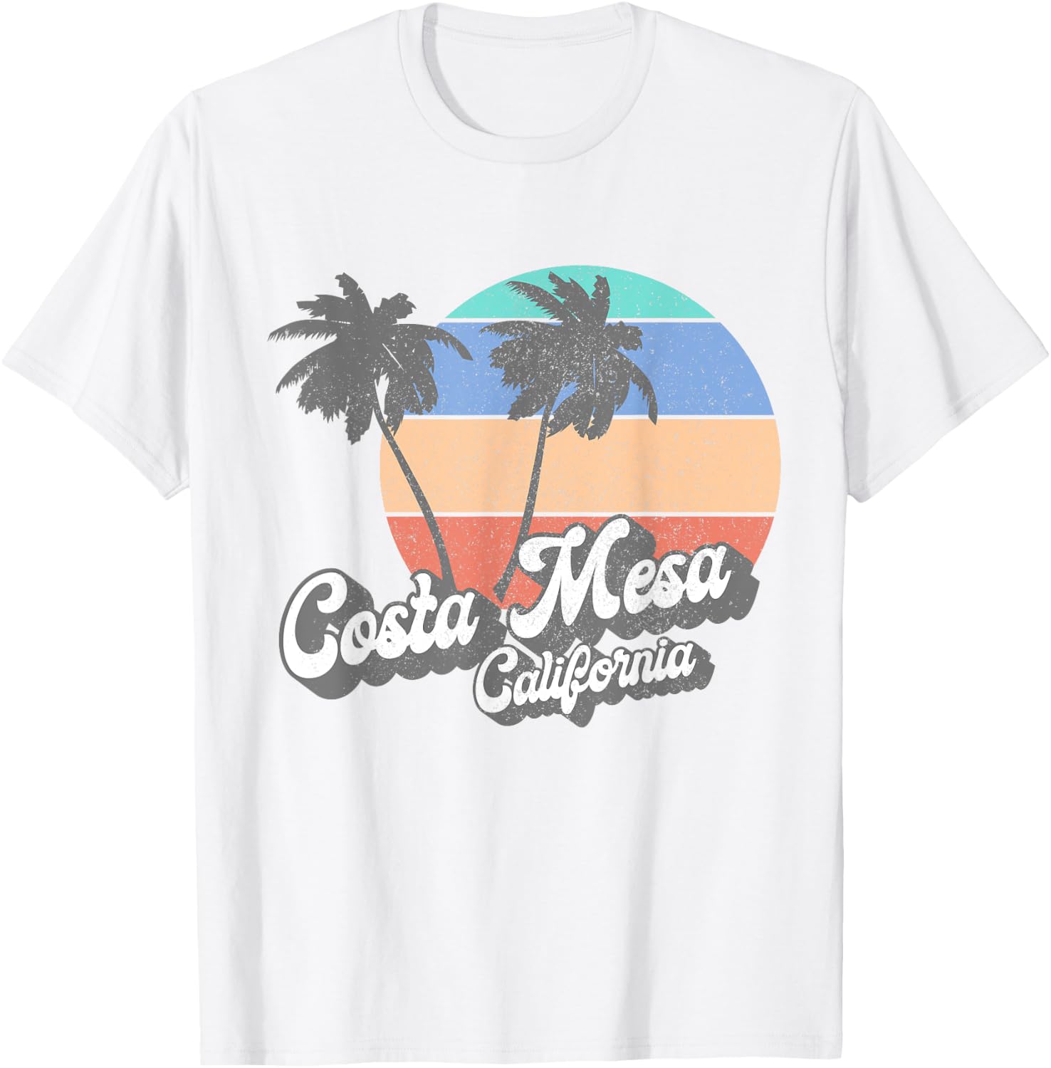 Retro Costa Mesa California CA Vintage Beach Surf T-Shirt - T-Shirt | White