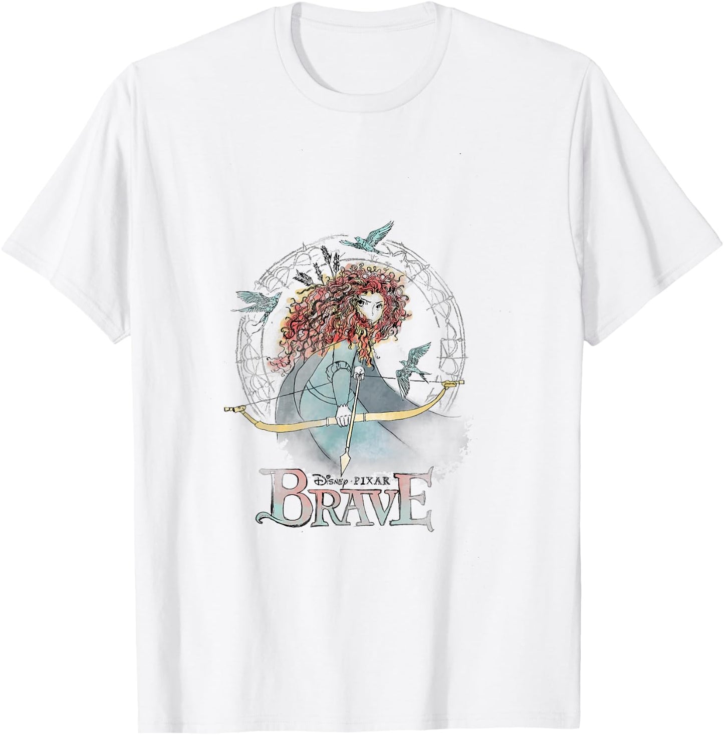 Disney Brave Merida Water Color Sketch Graphic T-Shirt - T-Shirt | White
