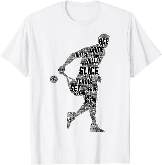 Tennis Boys Youth Men Kids T-Shirt - T-Shirt | White