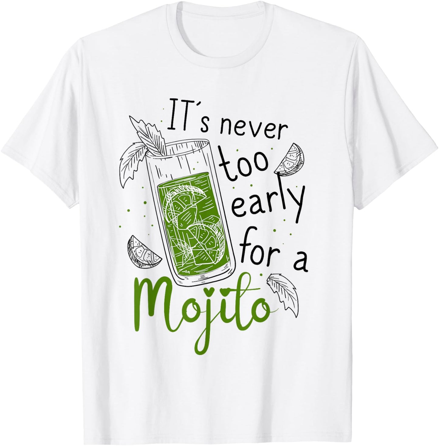 Cocktail Lovers Alcohol Drinker Liquor Shot Mojito , White T-Shirt - T-Shirt | White