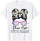 Peace Out Fifth Grade Messy Bun Last Day of School 5th Grade T-Shirt - T-Shirt | White