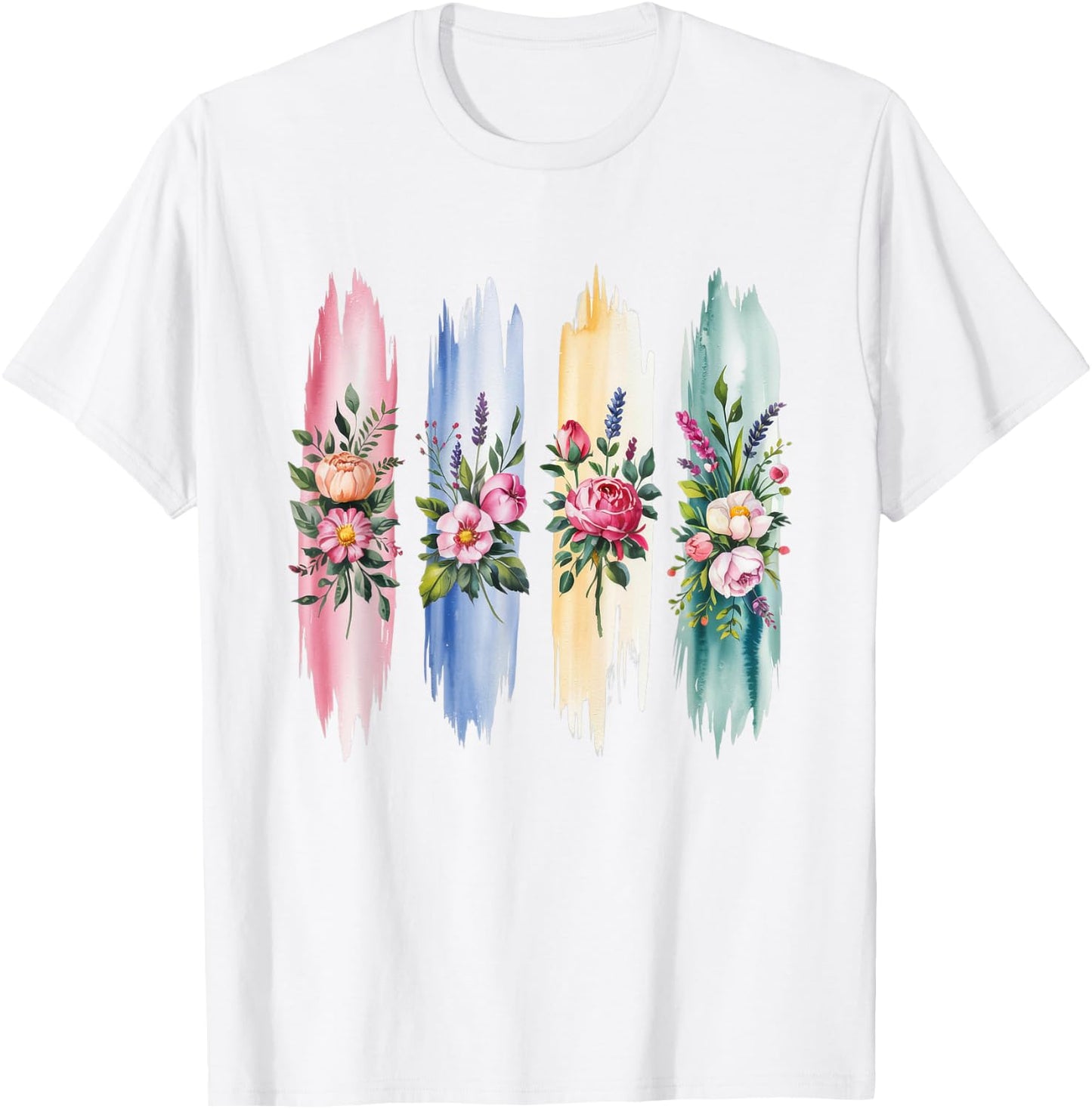 Coquette Brushstroke Summer Flower Floral Wildflower T-Shirt - T-Shirt | White