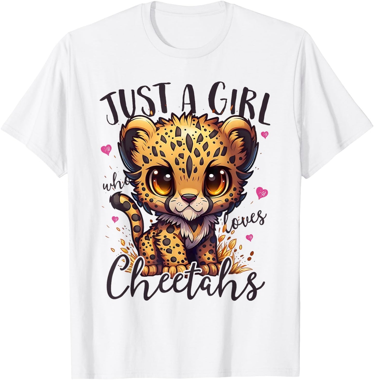 Just A Girl Who Loves Cheetahs Women Cheetah Cat Lover T-Shirt - T-Shirt | White