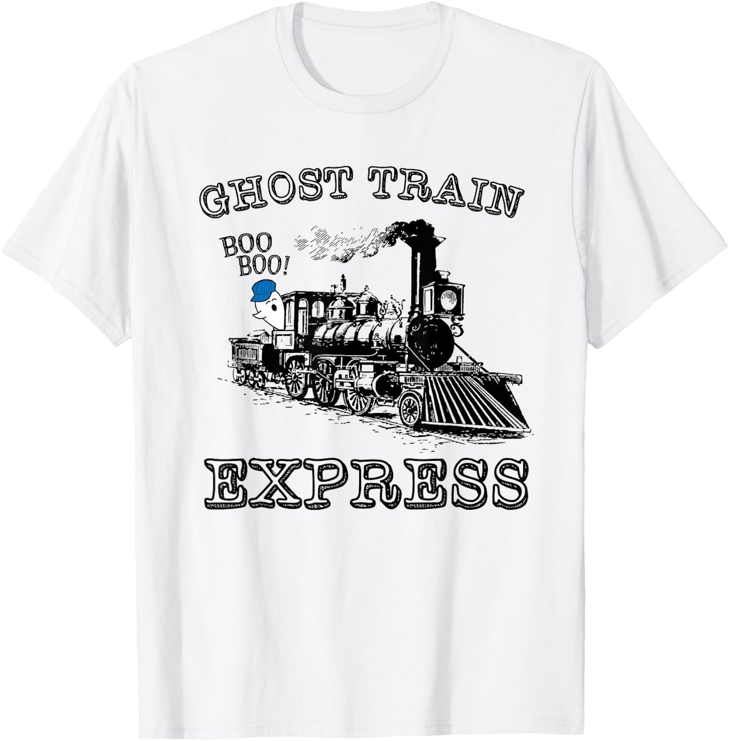 Halloween Ghost Train Express Boo Choo Funny Kids Boy Girl T-Shirt - T-Shirt | White