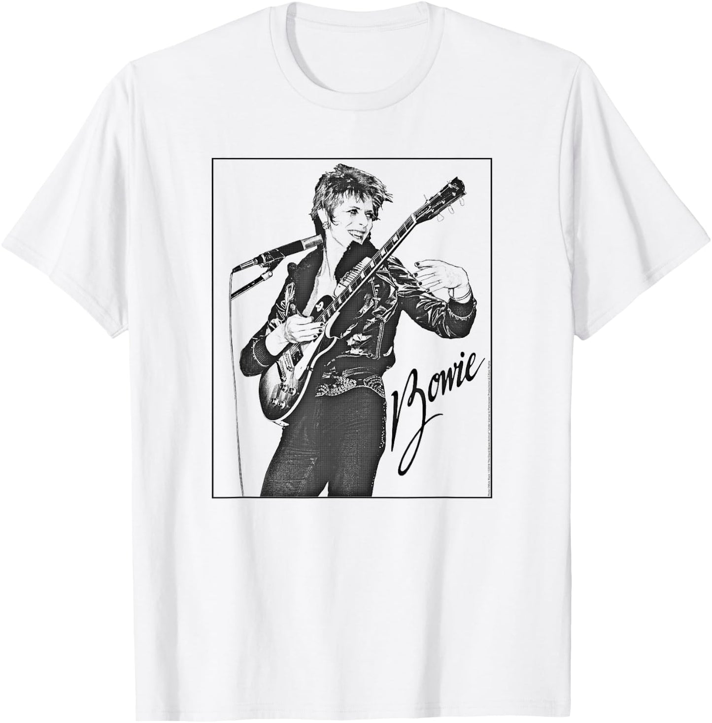 David Bowie -Adults , Grey, Small, Classic Fit, Short Sleeve, Themed- , Classic, Imported, Polyester 100% T-Shirt - T-Shirt | White