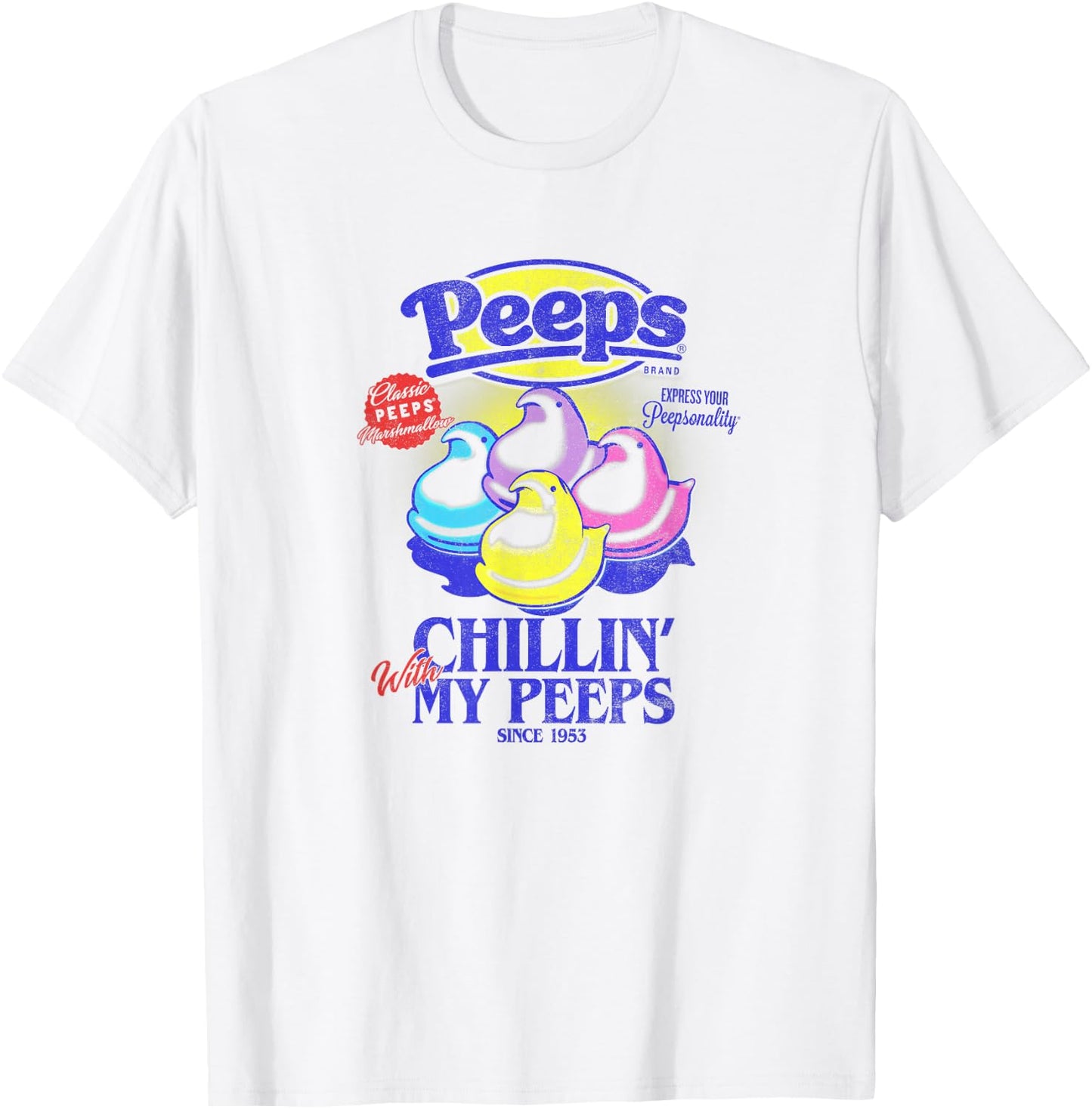 Peeps Easter Chillin' With My Peeps Since 1953 T-Shirt - T-Shirt | White