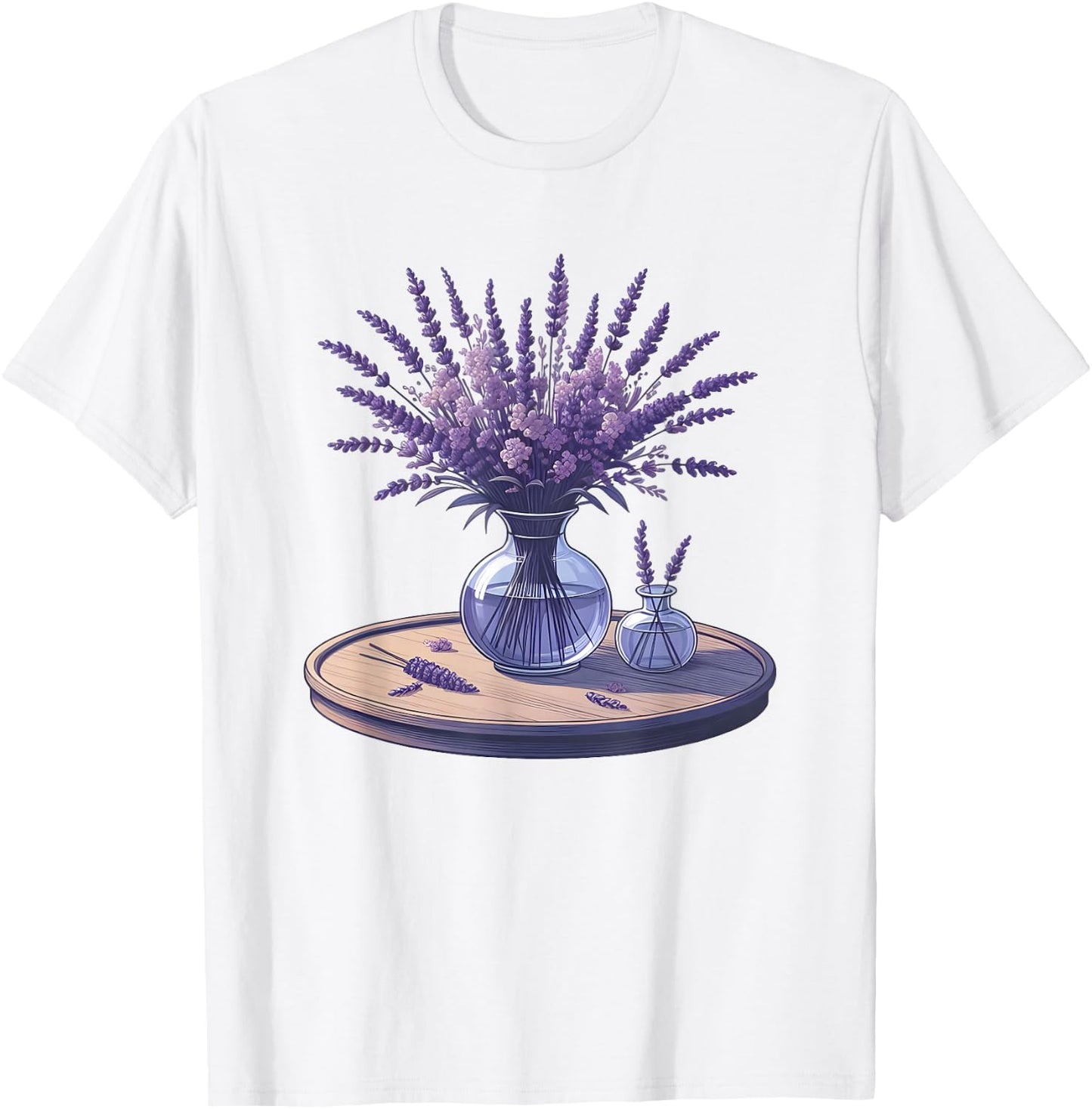Lavender Flower , white, S T-Shirt - T-Shirt | White