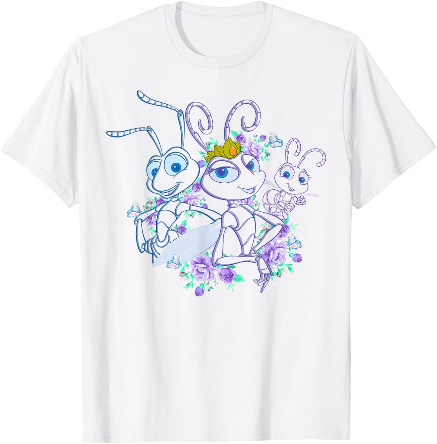 Disney Pixar A Bug's Life Queen Ant Trio Floral Graphic T-Shirt - T-Shirt | White