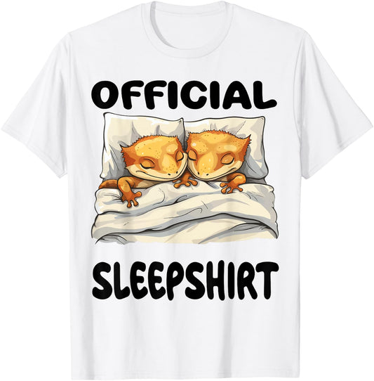 Crested Gecko Official Sleepshirt Pajamas Nightgown T-Shirt - T-Shirt | White