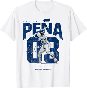 Jeremy Peña | Houston Baseball Players | MLBJPE3901 T-Shirt - T-Shirt | White