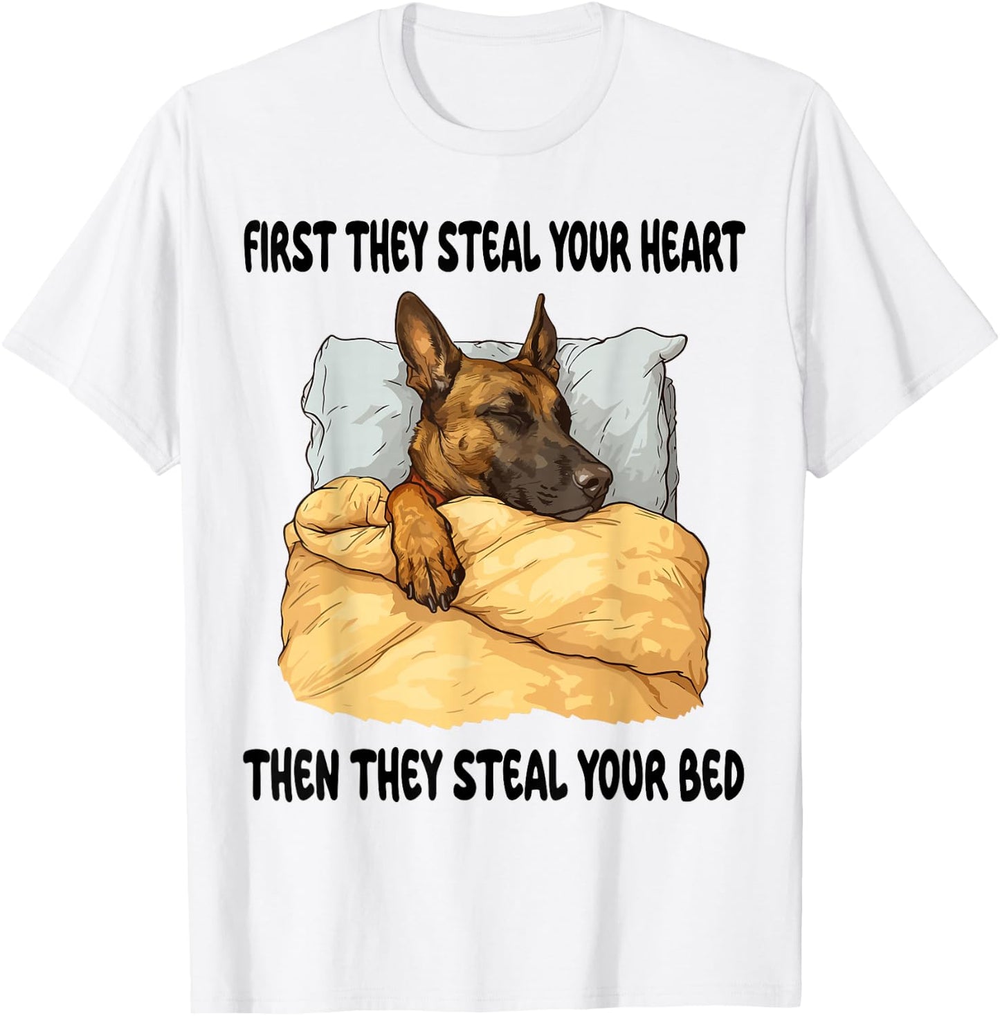 Dutch Shepherd Sleeping Pajamas Nightgown T-Shirt - T-Shirt | White