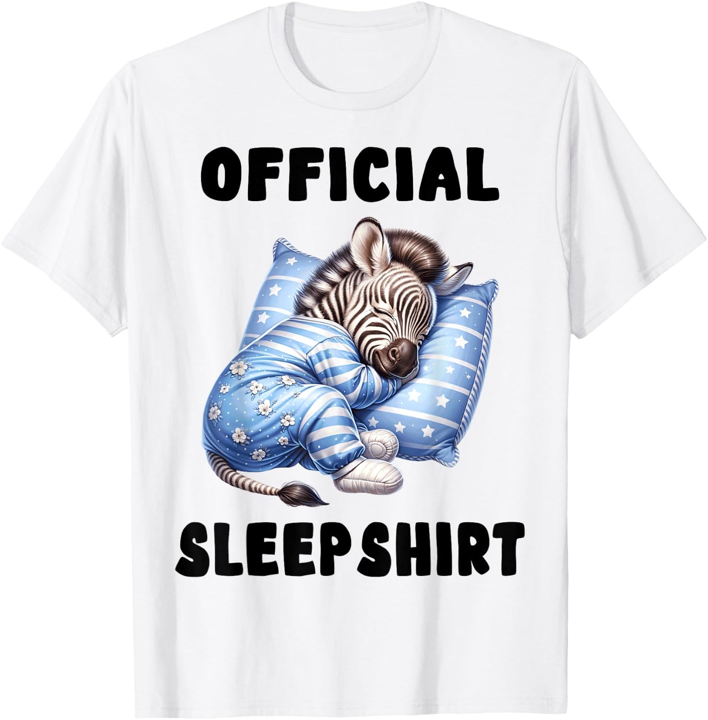 Zebra - Official Sleepshirt Pajamas Nightgown T-Shirt - T-Shirt | White