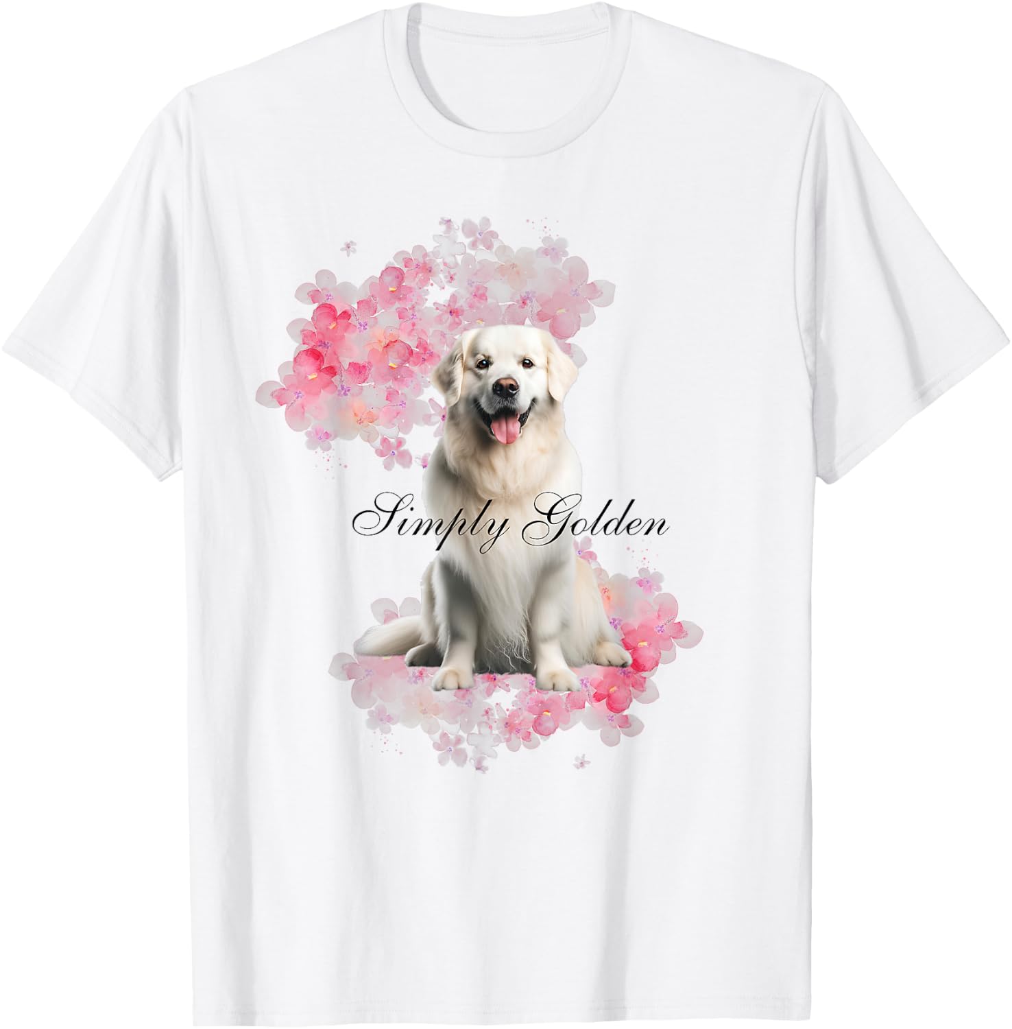 White English Cream Golden Retriever Kids Simply Golden T-Shirt - T-Shirt | White