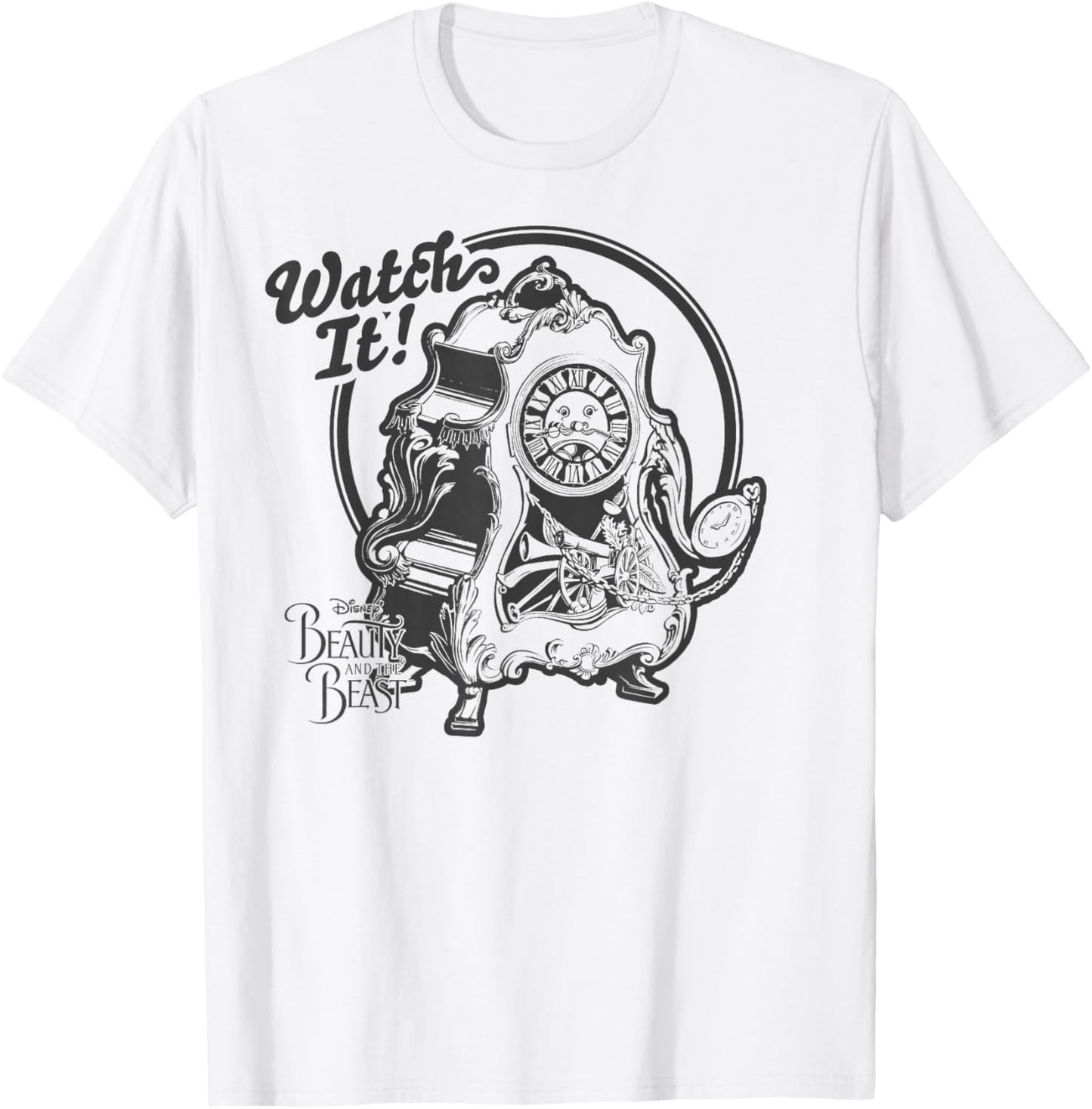 Disney Beauty & The Beast Cogsworth Watch It Graphic T-Shirt - T-Shirt | White