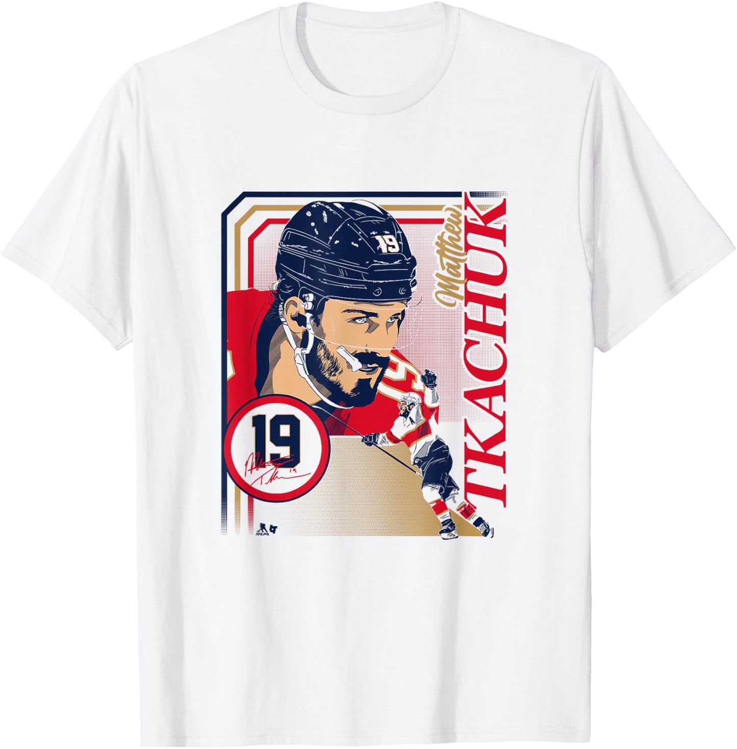 Matthew Tkachuk: Collage Frame - Florida Hockey T-Shirt - T-Shirt | White