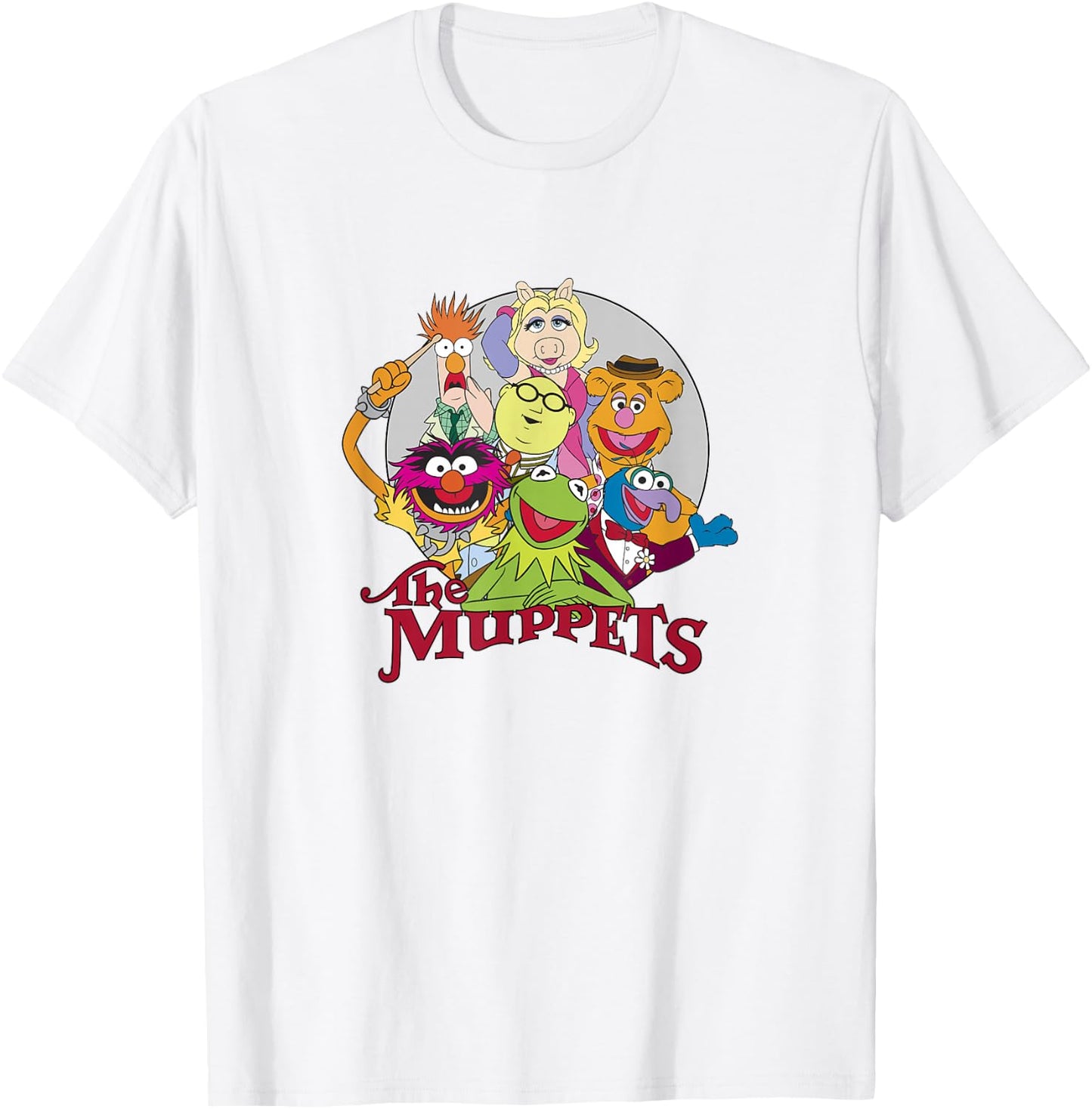 Disney The Muppets Classic Characters Circle Group Shot Logo T-Shirt - T-Shirt | White