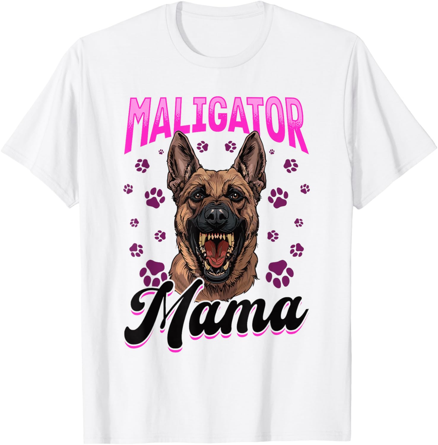 Maligator Malinois Belgian Malinois , grey, S T-Shirt - T-Shirt | White