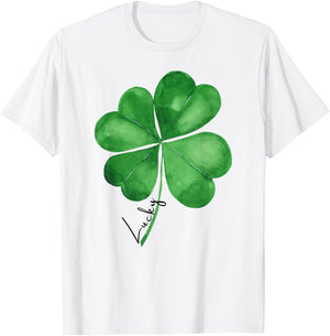 St Patricks Day Shirt Women's - Shamrock Clover Graphic T-Shirt - T-Shirt | White