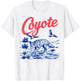 Retro Coyote Desert Wildlife Western Art T-Shirt - T-Shirt | White