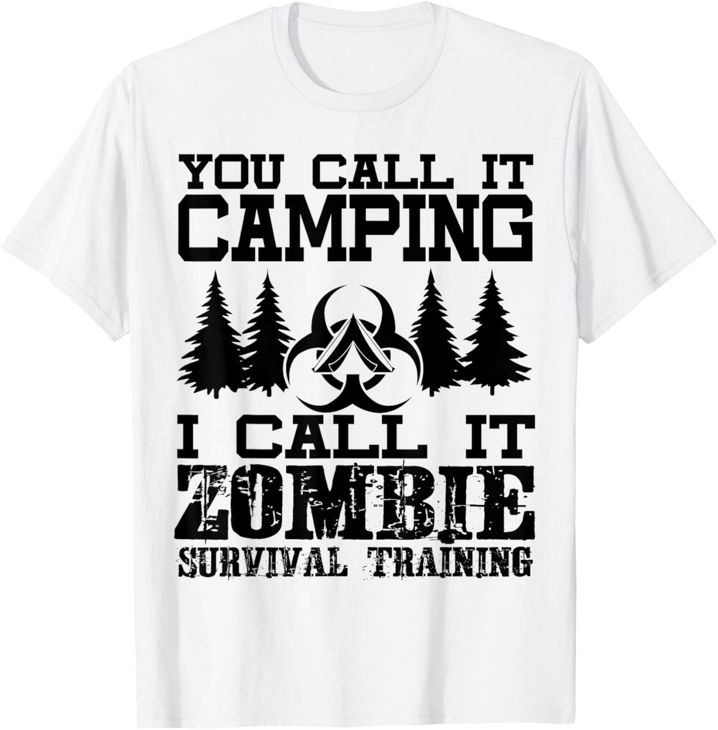Zombie Survival Training Camping Shirt - Funny Halloween T-Shirt - T-Shirt | White