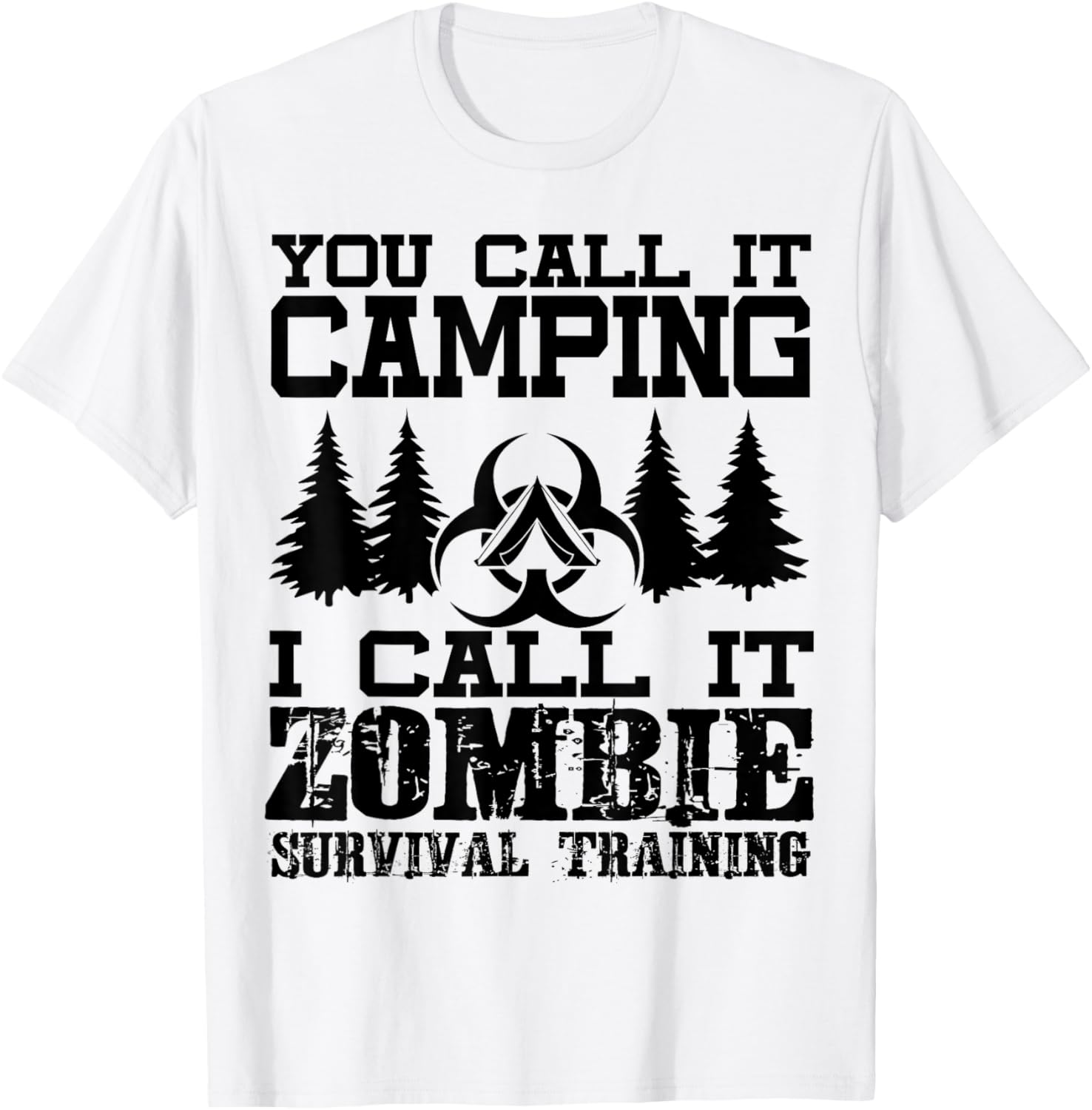 Zombie Survival Training Camping Shirt - Funny Halloween T-Shirt - T-Shirt | White