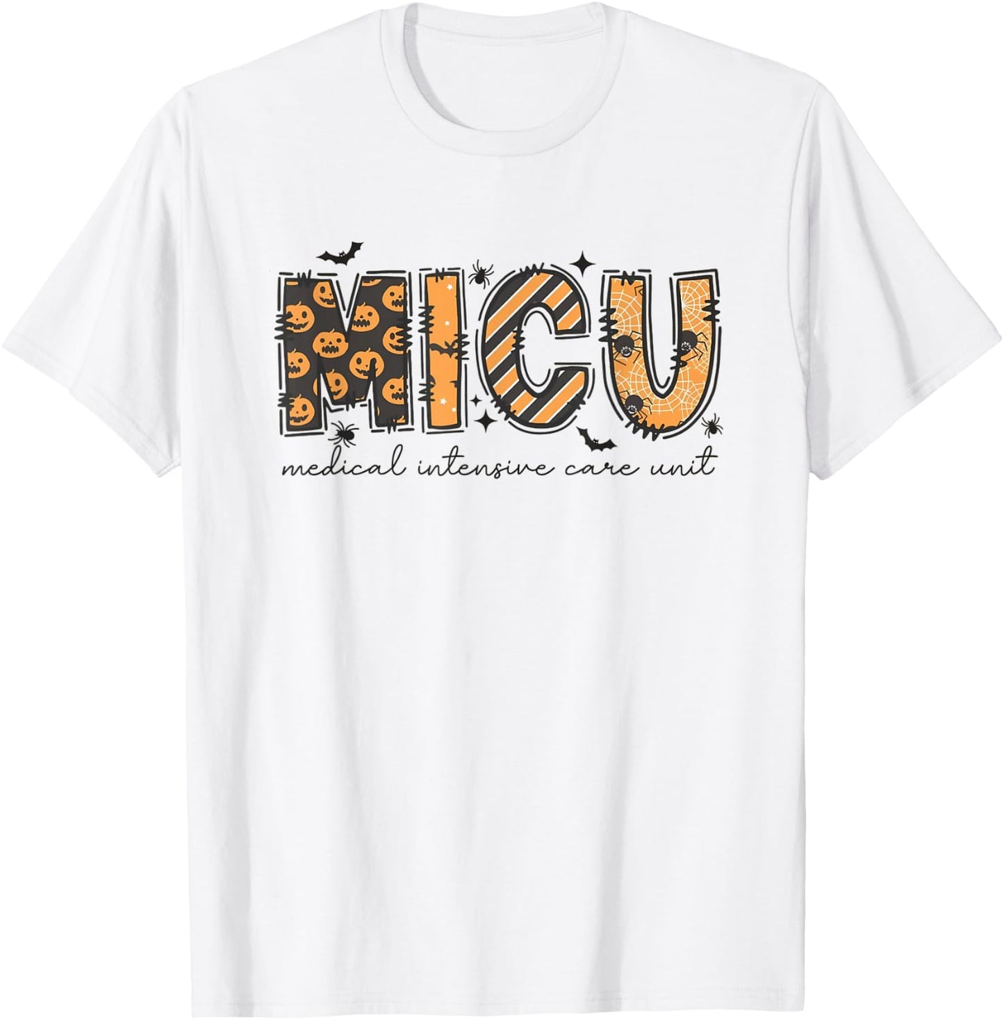 MICU Nurse Halloween Spooky Ghost Medical Intensive Care T-Shirt - T-Shirt | White