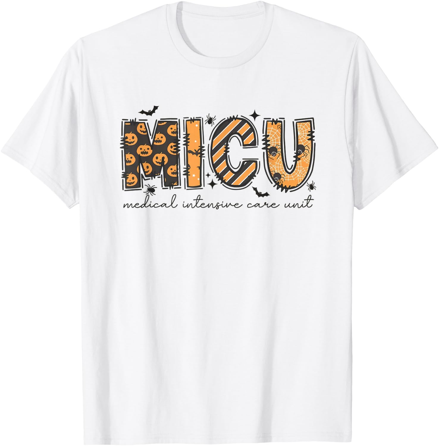 MICU Nurse Halloween Spooky Ghost Medical Intensive Care T-Shirt - T-Shirt | White