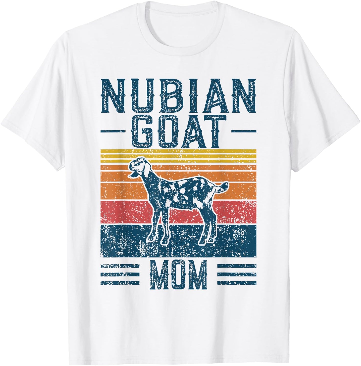 Best Goat Mom Women - Vintage Nubian Goat T-Shirt - T-Shirt | White