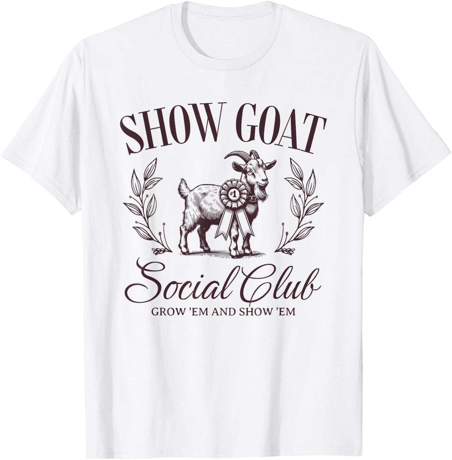 Show Goat Social Club Show Barn Mom Stock Show Agriculture T-Shirt - T-Shirt | White