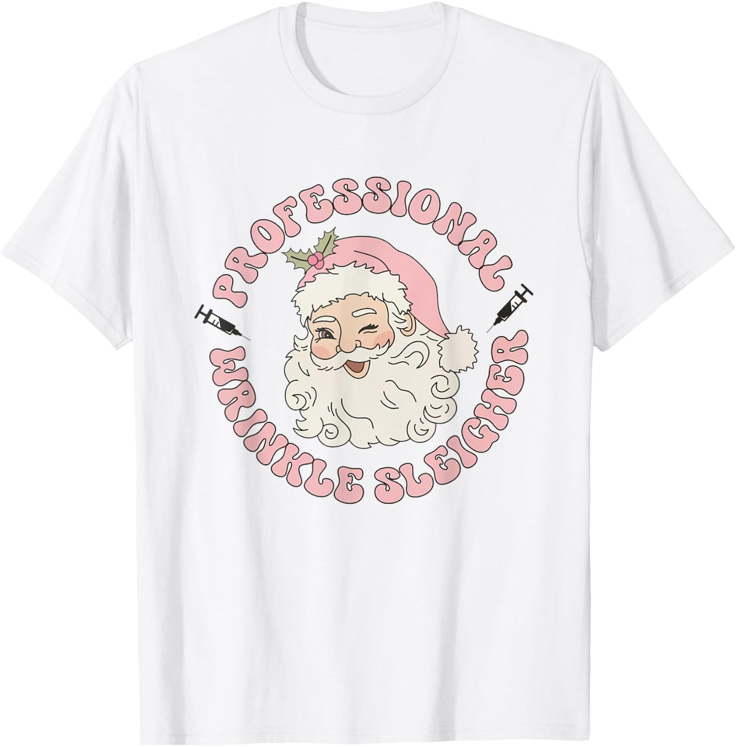 Women Retro Botox Nurse Xmas Professional Wrinkle Sleigher T-Shirt - T-Shirt | White