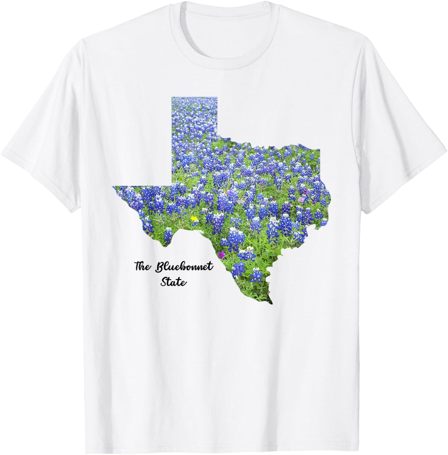 The Bluebonnet State Floral Texas Map TX US States Texan T-Shirt - T-Shirt | White