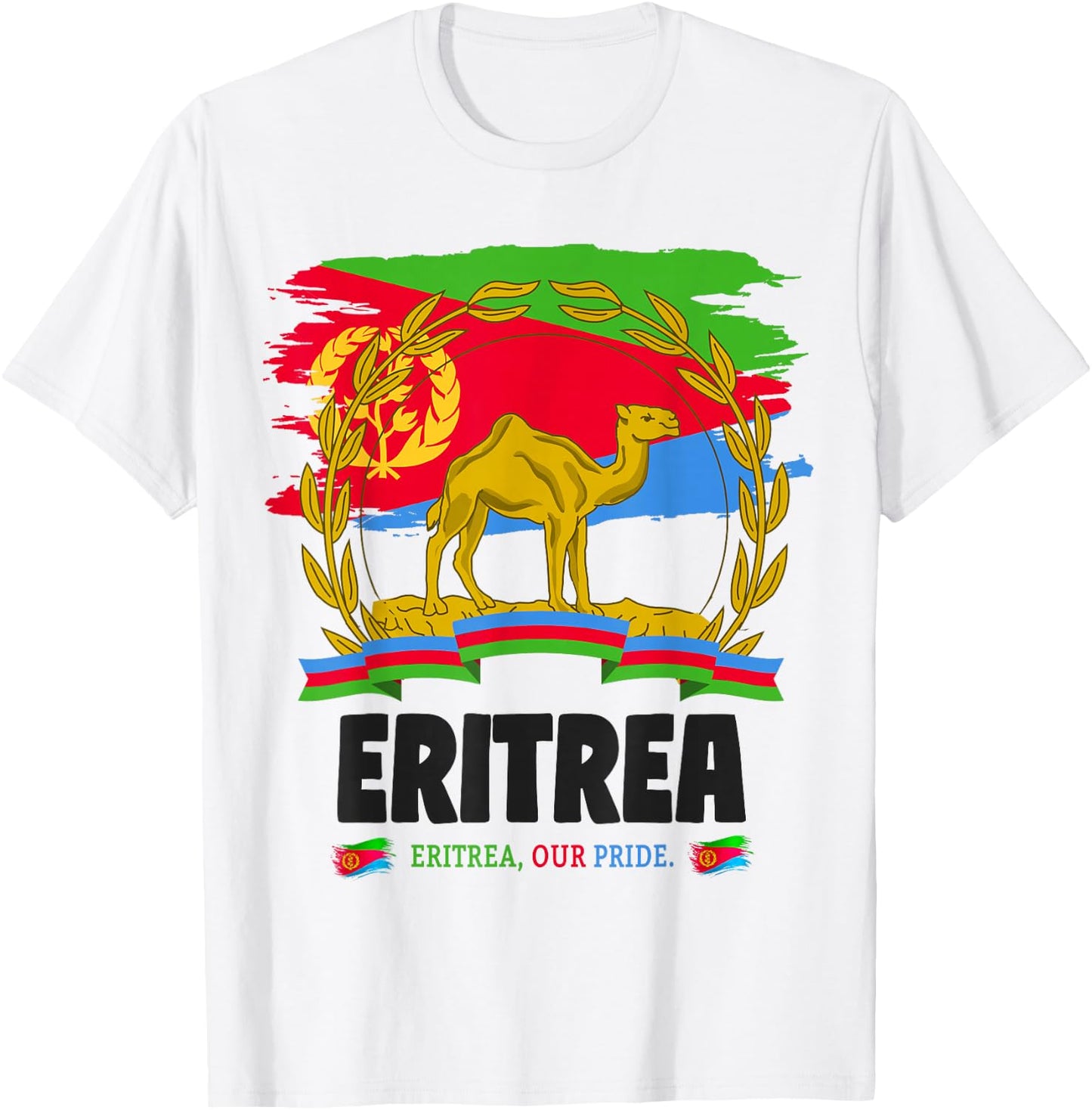 Eritrean Flag Outfit Ideas For Kids & Camel Eritrea Flag T-Shirt - T-Shirt | White
