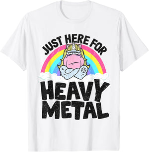 Bandeau Licorne en métal Arc-en-Ciel pour Enfants Just Here pour Heavy Metal T-Shirt - T-Shirt | White