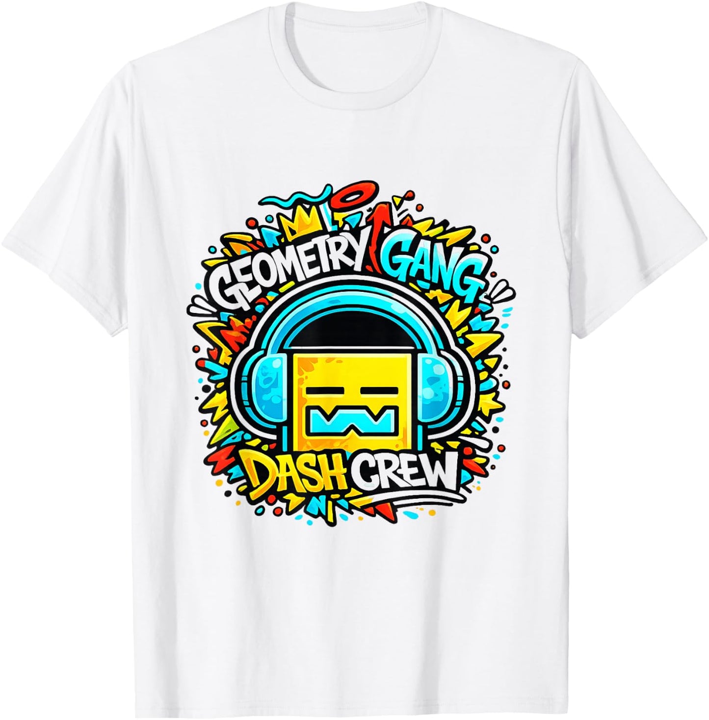 Lustiger Geometry Gangs Dash Crew Witz für Kinder Streetwear T-Shirt - T-Shirt | White
