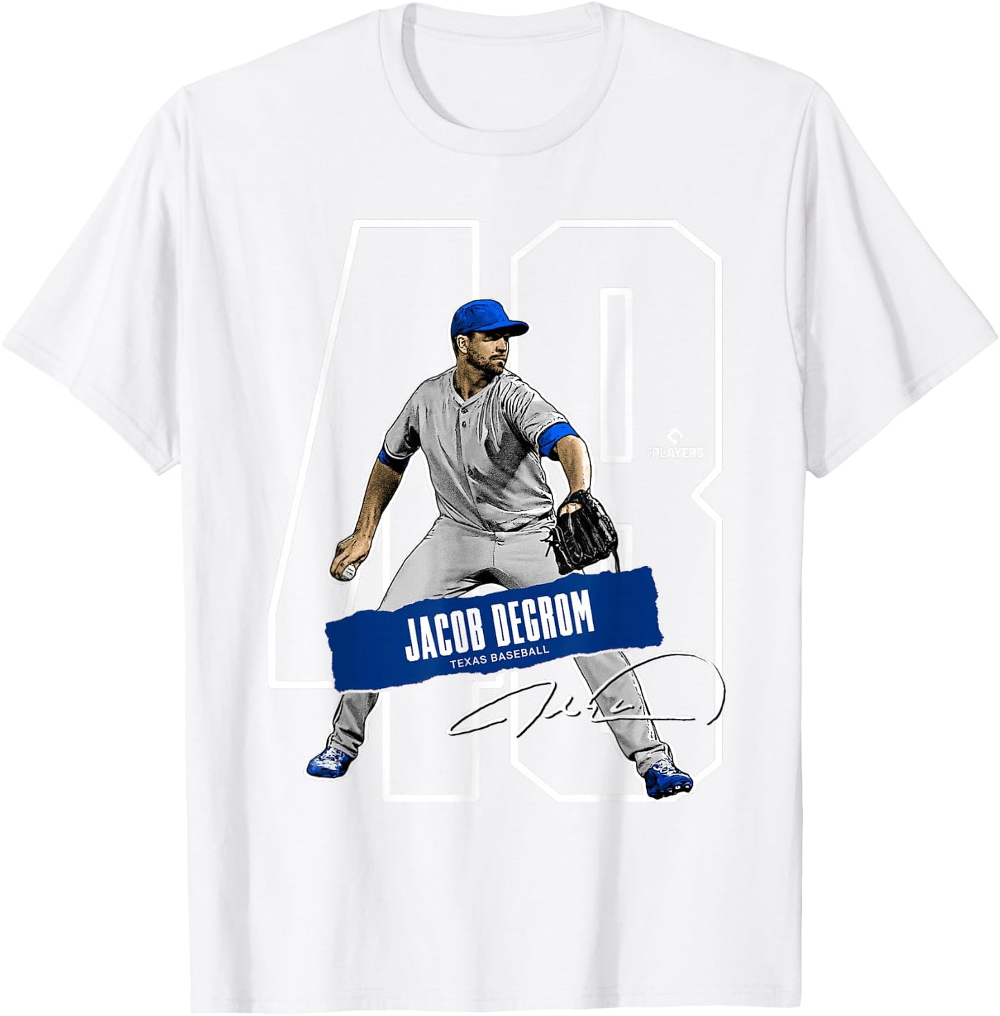 Jacob Degrom | Texas Baseball Players Merch | MLBJAC302N T-Shirt - T-Shirt | White
