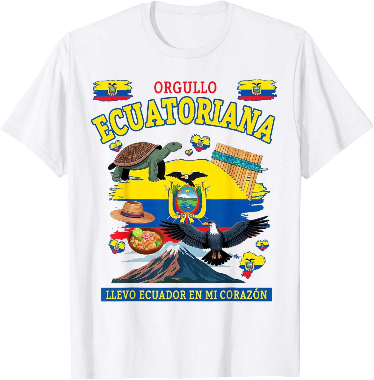 Ecuatoriana Ecuador Flag Idea Ecuadorian Cultural T-Shirt - T-Shirt | White