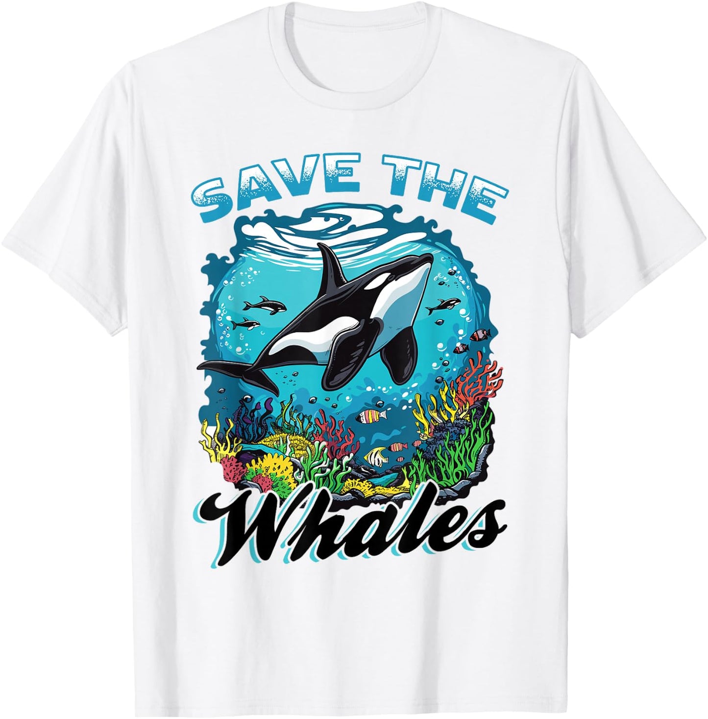 Funny Orca Animal Save The Whales T-Shirt - T-Shirt | White
