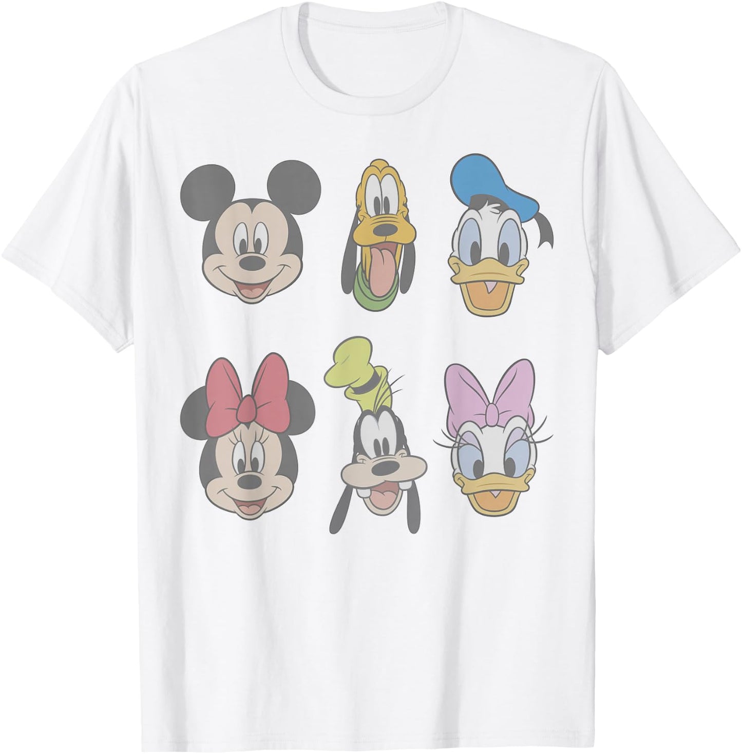 Disney Mickey and Friends Group Shot Heads T-Shirt - T-Shirt | White