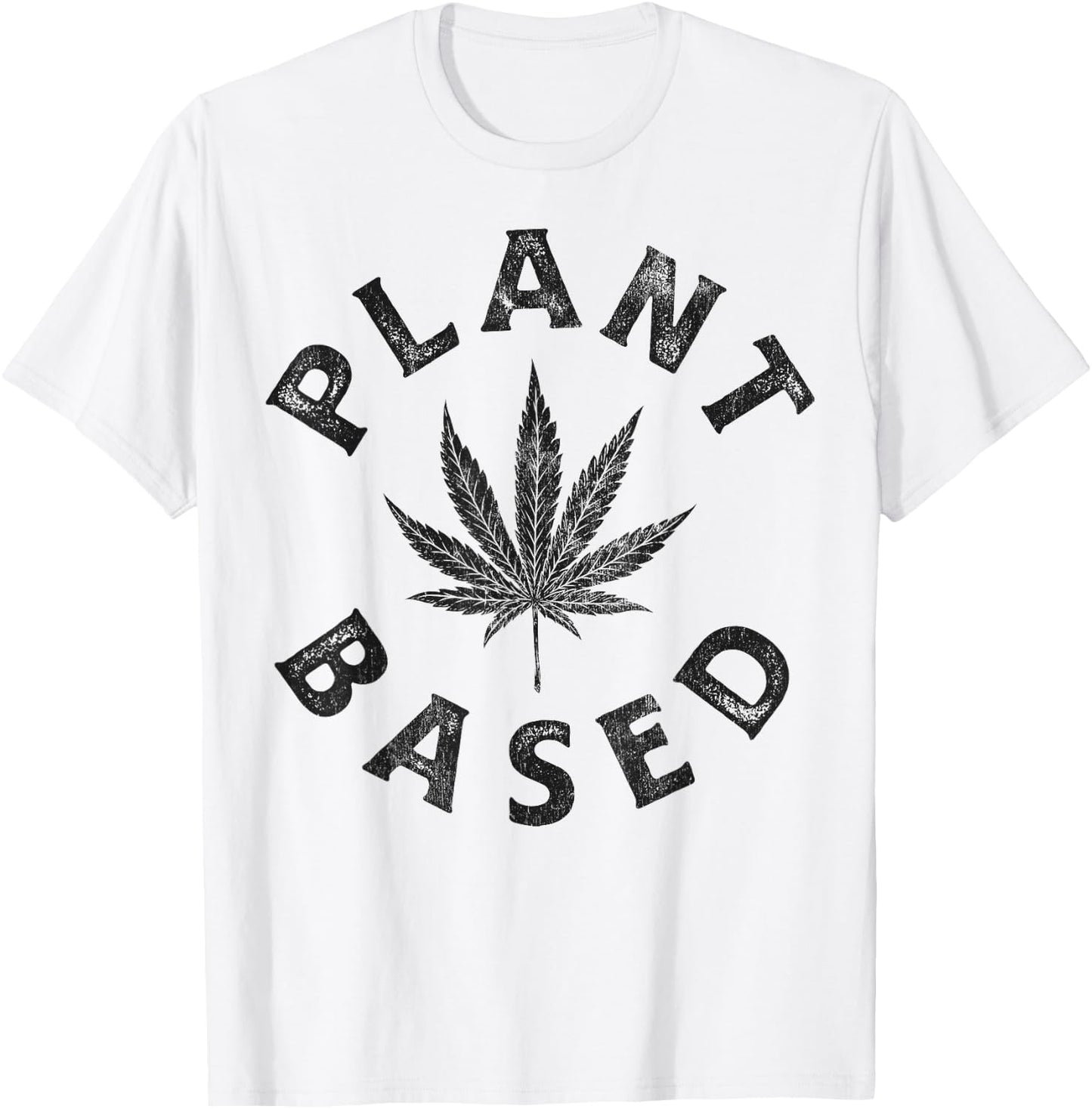 Plant Based Marijuana Leaf Weed Cannabis Pot Smoker Vintage T-Shirt - T-Shirt | White