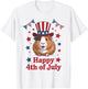 Happy 4th of July Patriotic Guinea Pig Lovers Fireworks T-Shirt - T-Shirt | White