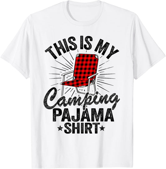 Funny Retro Camper Outdoors Hiking This Is My Camping Pajama T-Shirt - T-Shirt | White