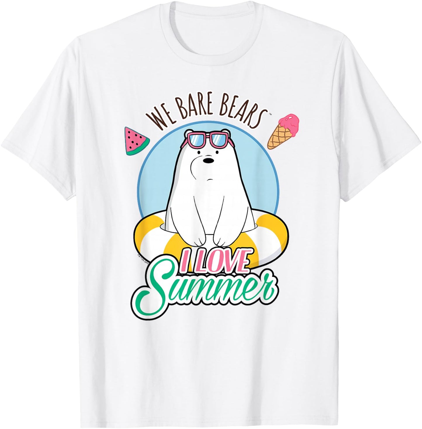 We Bare Bears Ice Bear Loves Summer T-Shirt - T-Shirt | White